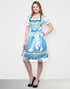 3-teiliges Damen-Dirndl-Set: Kleid, Bluse und Schürze in Blau